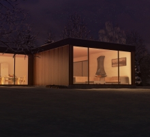 Winter house night