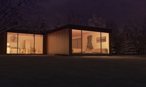 Winter house night